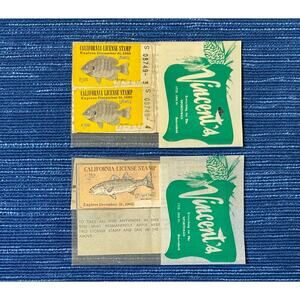 Vintage 1962 & 1965 California Sport Angling Fishing & Frogs License Stamp 15B